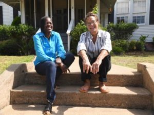 Cassandra Brayboy, left, founder of Just for Today, a women's residential addiction recovery program in Taylors, and resident Corinne Manning, right. The Greenville News. HEIDIHEILBRUNN/Staff